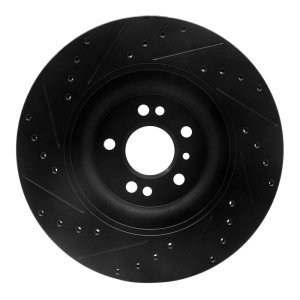Mercedes-Benz R350 Brake Rotor (1) - Front Right - R1 Concepts - Drilled & Slotted - Black - `06-`12